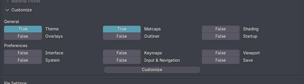 CustomizePreferences